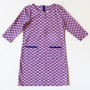 Vineyard Vines Kids Patterned Shift Dress Girls Preppy Long Sleeve Knee Length